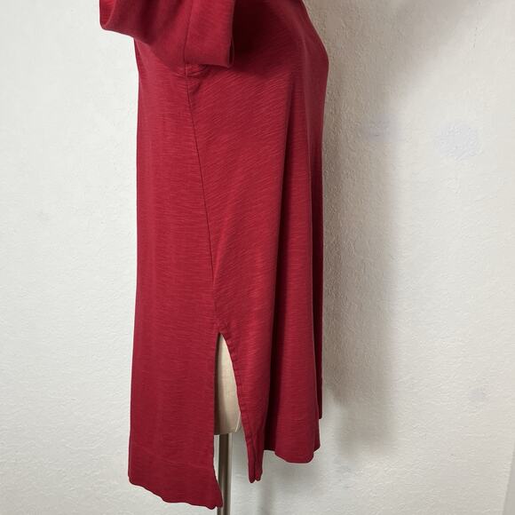 J.Jill Pima Cowl Neck Tunic Top red, long sleeve, size S, made in Peru - Picture 6 of 7